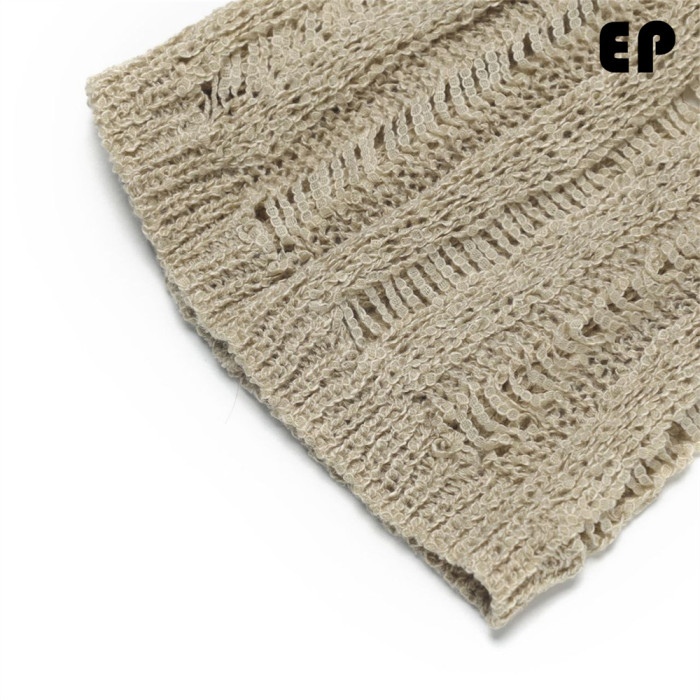 Women Knitted Sweater Pullover Pullover Cardigan Ripped Top