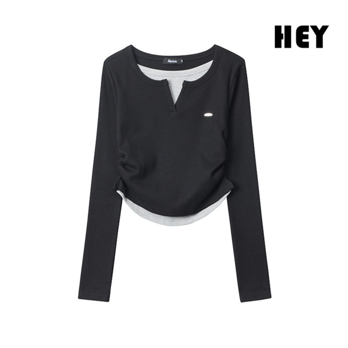 Women Hot Girl Style Slim Long Sleeve Bottoming Shirt Slim T-shirt