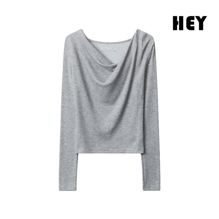 Women Hot Girl Style Slim Long Sleeve Bottoming Shirt Slim T-shirt