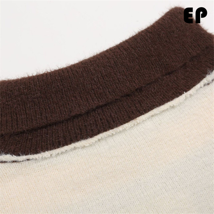 Women Knitted Sweater Pullover Pullover Cardigan Ripped Top