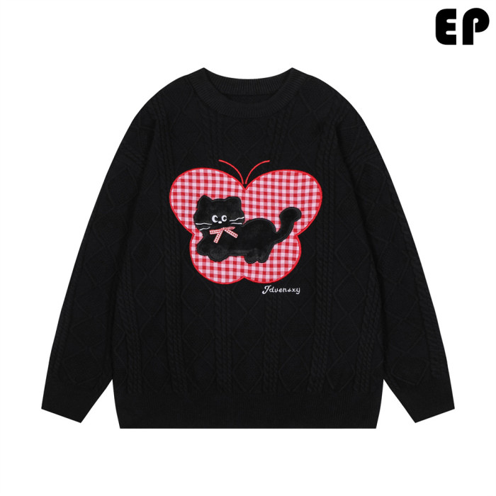 Women Knitted Sweater Pullover Pullover Cardigan Ripped Top