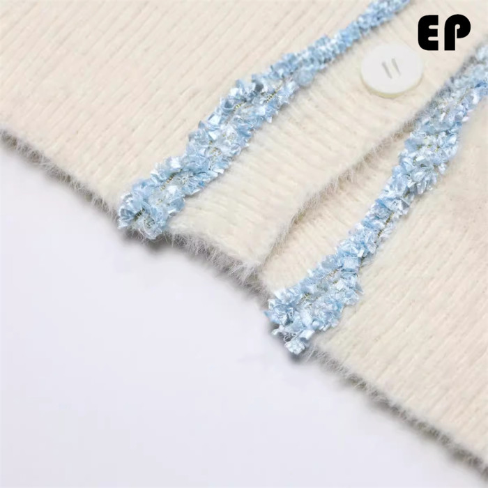 Women Knitted Sweater Pullover Pullover Cardigan Ripped Top