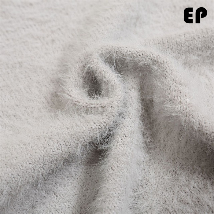 Women Knitted Sweater Pullover Pullover Cardigan Ripped Top