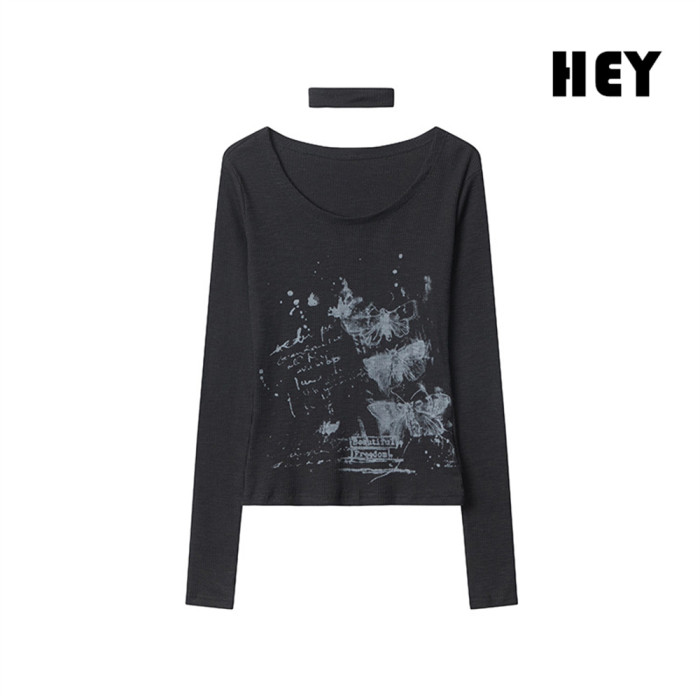 Women Hot Girl Style Slim Long Sleeve Bottoming Shirt Slim T-shirt