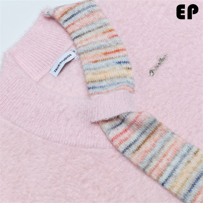 Women Knitted Sweater Pullover Pullover Cardigan Ripped Top