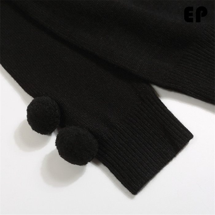 Women Knitted Sweater Pullover Pullover Cardigan Ripped Top