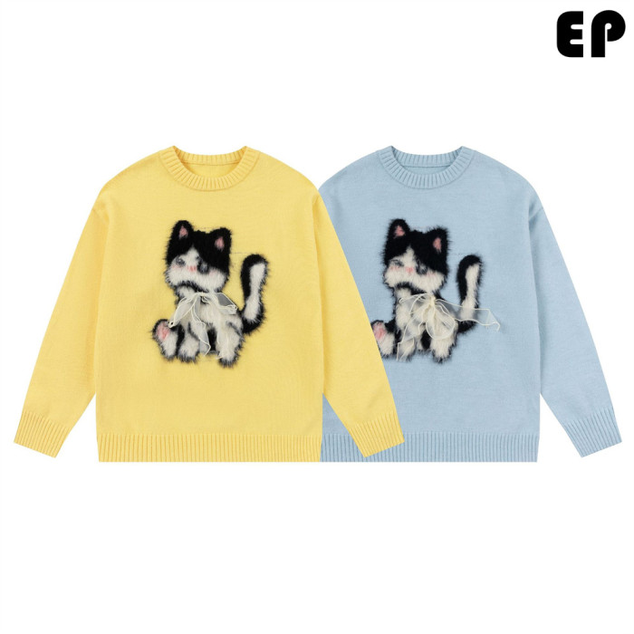 Women Knitted Sweater Pullover Pullover Cardigan Ripped Top