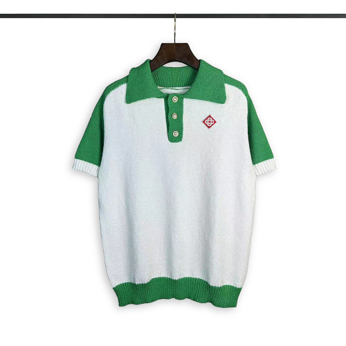 Men Women Knit T-shirt Short Sleeve T-shirt Pullover Tops Sweatshirt Unisex Tee Casual T-shirt