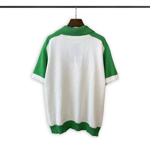 Men Women Knit T-shirt Short Sleeve T-shirt Pullover Tops Sweatshirt Unisex Tee Casual T-shirt