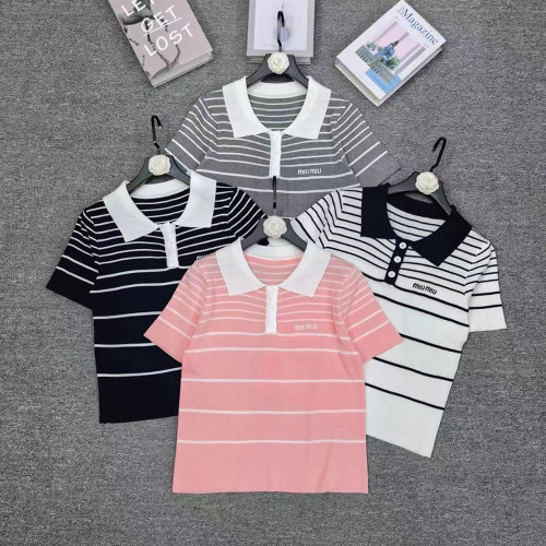 Women Knit T-shirt Short Sleeve T-shirt Pullover Tops Sweatshirt Unisex Tee Casual T-shirt