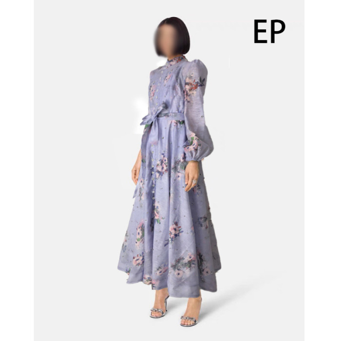 Women Elegant Pullover Dress Long Dress V-neck Gown Jumper