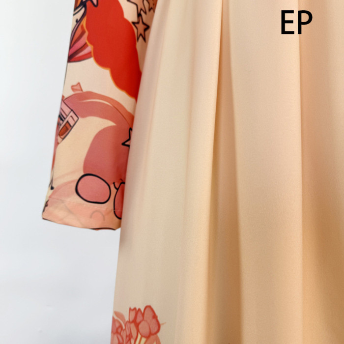 Women Elegant Pullover Suits collar Dress Long Dress V-neck Gown Jumper