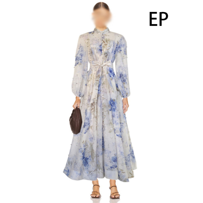 Women Elegant Pullover Dress Long Dress V-neck Gown Jumper