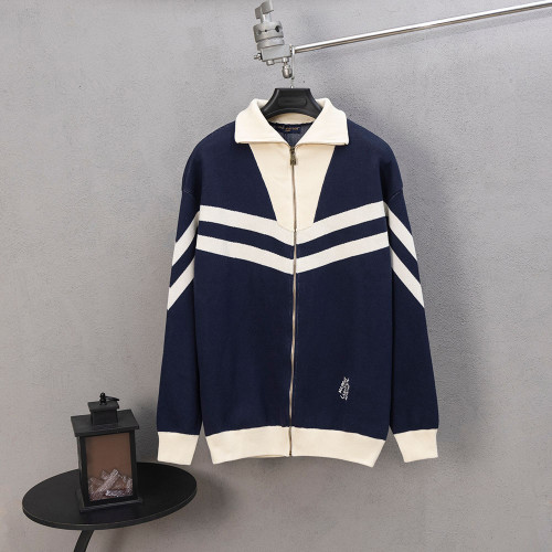 Men Women's Baseball Knit Jackets Cable Knit Cardigan Sweater Sweatshirts Tops Unisex