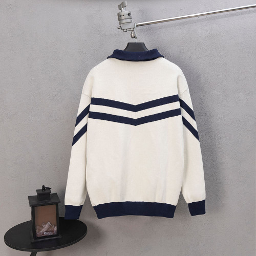Men Women's Baseball Knit Jackets Cable Knit Cardigan Sweater Sweatshirts Tops Unisex