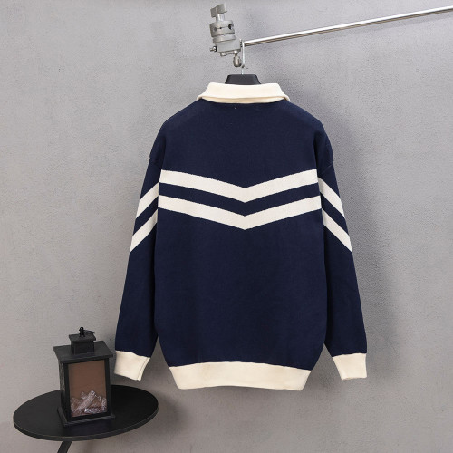 Men Women's Baseball Knit Jackets Cable Knit Cardigan Sweater Sweatshirts Tops Unisex