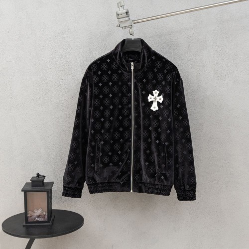 Men Long Sleeve Zip Up Baseball Jackets Fleece Jersey Tops Women Tracksuit