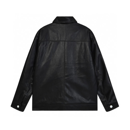 Men Long Sleeve Zip Up Baseball Jackets Leather Jersey Tops Women Tracksuit