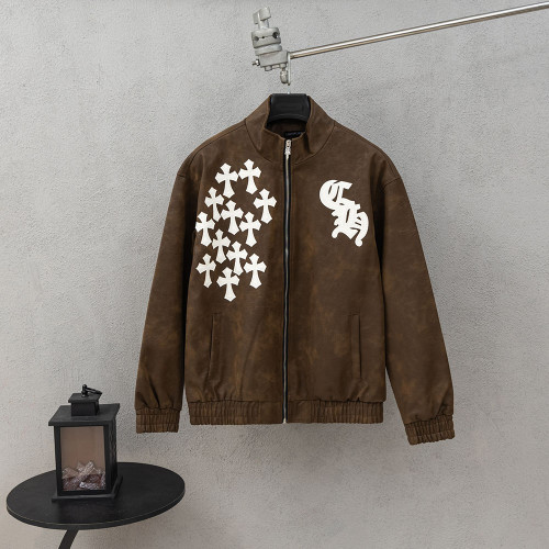 Men Long Sleeve Zip Up Baseball Jackets Leather Jersey Tops Women Tracksuit