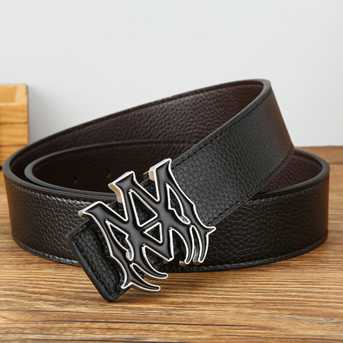 Women Men Belt 3.8cm Cowhide Leather Buckle Belt Unisex