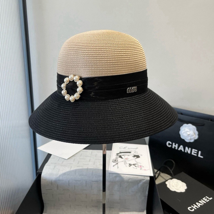 Summer Women Casual Bucket Hat Narrow Flared Brim Cloche Hat Beach Headwear Caps Unisex