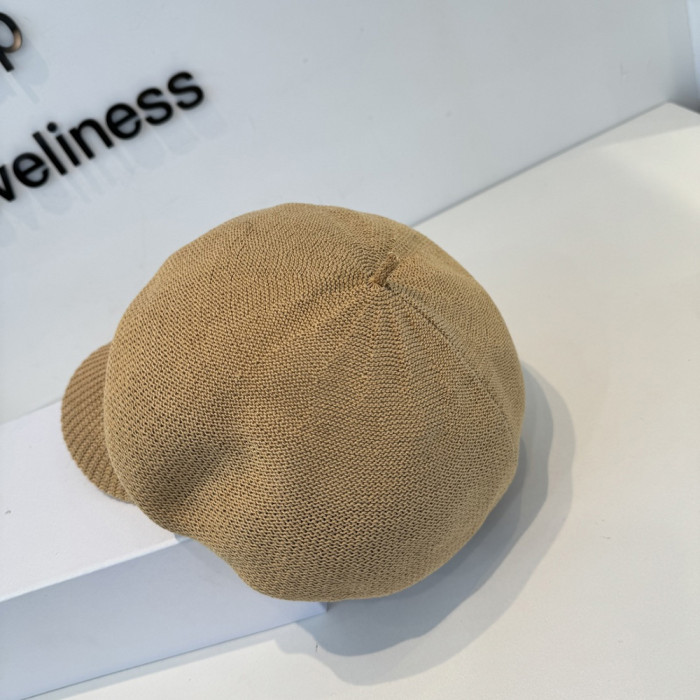 Men Women Knitted Beret Baker Hat Baseball Cap Visor Sun Hat Summer Headwear Unisex