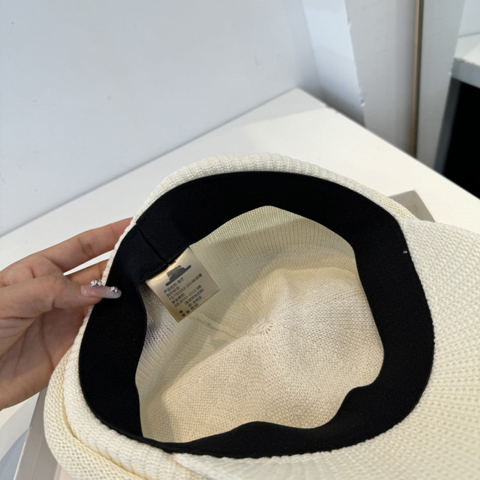 Men Women Knitted Beret Baker Hat Baseball Cap Visor Sun Hat Summer Headwear Unisex