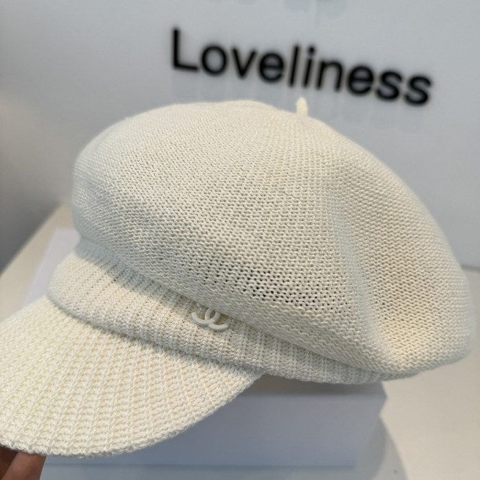 Men Women Knitted Beret Baker Hat Baseball Cap Visor Sun Hat Summer Headwear Unisex