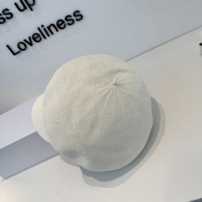Men Women Knitted Beret Baker Hat Baseball Cap Visor Sun Hat Summer Headwear Unisex