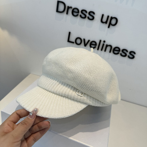 Men Women Knitted Beret Baker Hat Baseball Cap Visor Sun Hat Summer Headwear Unisex