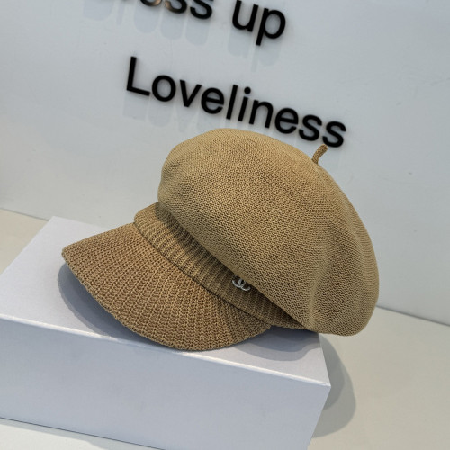 Men Women Knitted Beret Baker Hat Baseball Cap Visor Sun Hat Summer Headwear Unisex