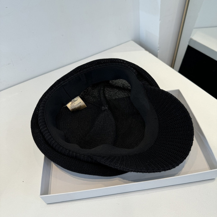 Men Women Knitted Beret Baker Hat Baseball Cap Visor Sun Hat Summer Headwear Unisex