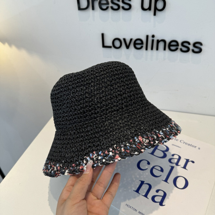 Summer Women Casual Bucket Hat Narrow Flared Brim Cloche Hat Beach Headwear Caps Unisex