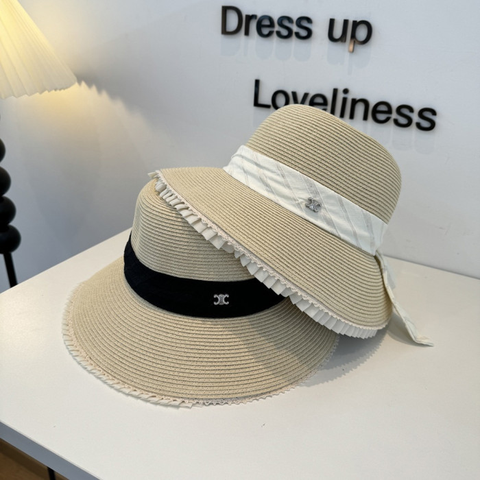 Summer Women Casual Bucket Hat Narrow Flared Brim Cloche Hat Beach Headwear Caps Unisex