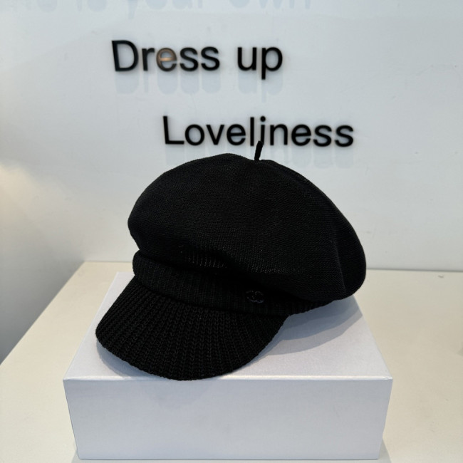 Men Women Knitted Beret Baker Hat Baseball Cap Visor Sun Hat Summer Headwear Unisex