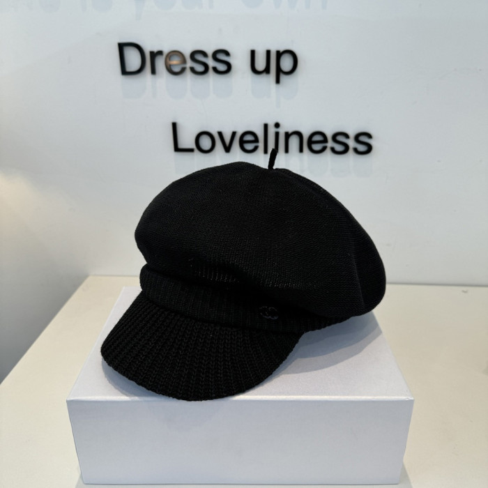Men Women Knitted Beret Baker Hat Baseball Cap Visor Sun Hat Summer Headwear Unisex