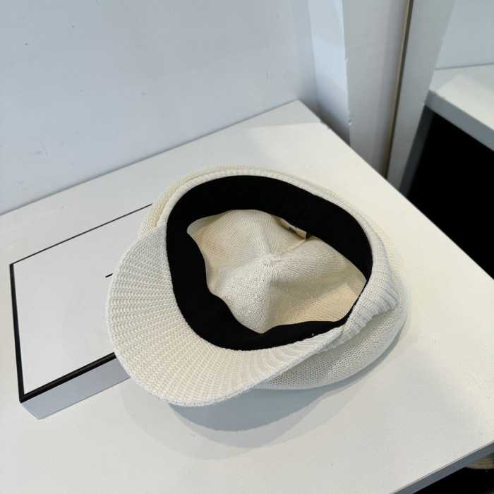 Men Women Knitted Beret Baker Hat Baseball Cap Visor Sun Hat Summer Headwear Unisex