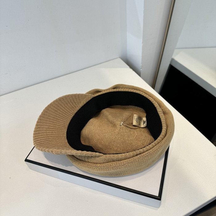 Men Women Knitted Beret Baker Hat Baseball Cap Visor Sun Hat Summer Headwear Unisex