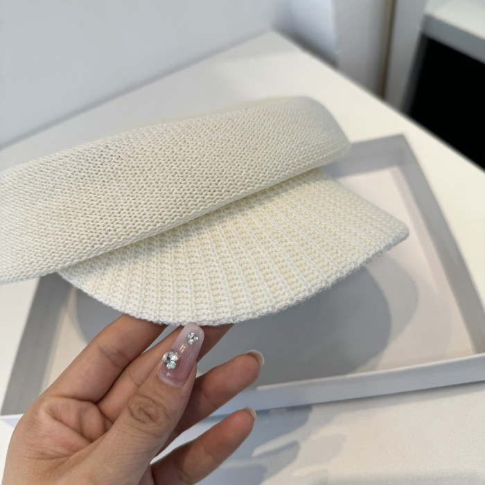 Men Women Knitted Beret Baker Hat Baseball Cap Visor Sun Hat Summer Headwear Unisex