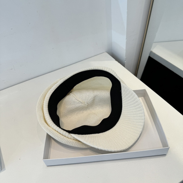 Men Women Knitted Beret Baker Hat Baseball Cap Visor Sun Hat Summer Headwear Unisex