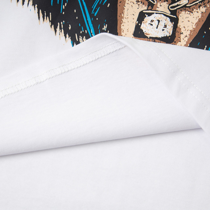 Vintage Oversized Graphic T-shirt Cotton Crewneck Tee Retro Streetwear Tops for Men Women Unisex