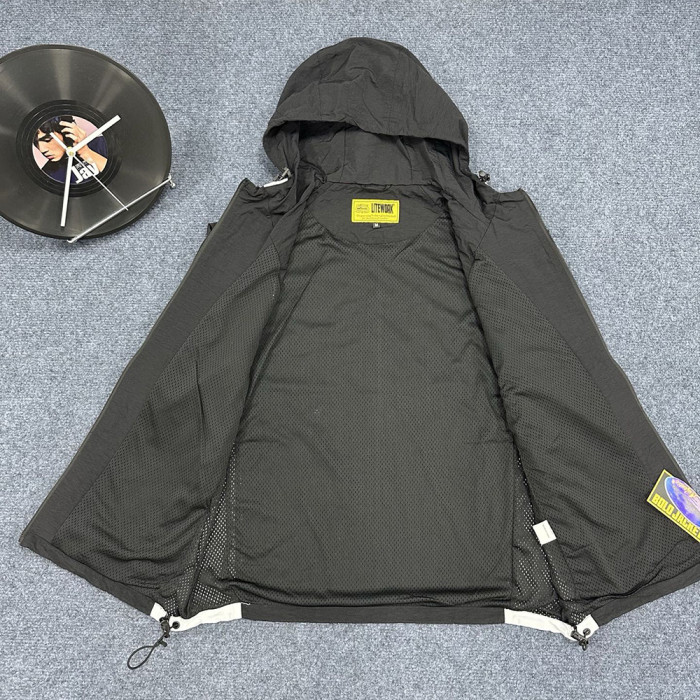 Men Women Nylon Hooded Jacket Windproof Techwear Casual Streetwear Coats Outdoor Tops Unisex