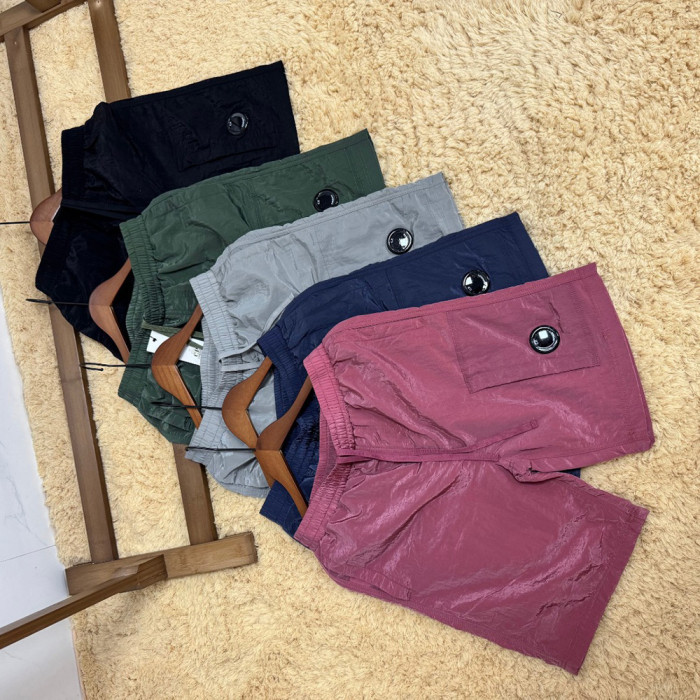 Men Metal Nylon Shorts Lightweight Techwear Cargo Bottoms Quick Dry Beach Shorts Pants Unisex