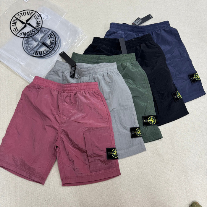 Men Metal Nylon Shorts Lightweight Techwear Cargo Bottoms Quick Dry Beach Shorts Pants Unisex