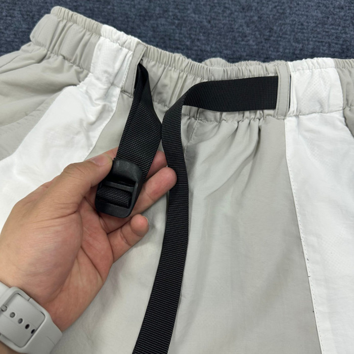 Men Metal Nylon Shorts Lightweight Techwear Cargo Bottoms Quick Dry Beach Shorts Pants Unisex