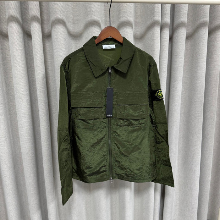 Men Women Nylon Zip Overshirt Lightweight Windproof Utility Jacket Casual Techwear Coats Tops Unisex