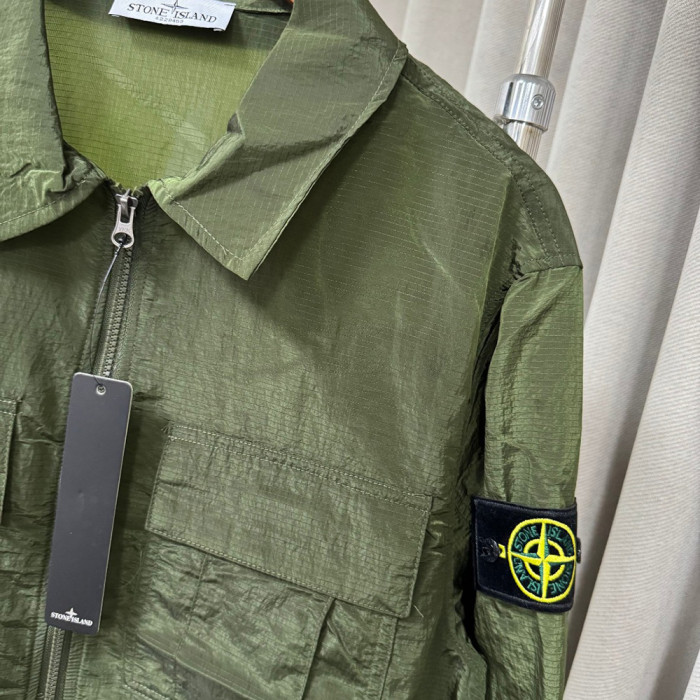 Men Women Nylon Zip Overshirt Lightweight Windproof Utility Jacket Casual Techwear Coats Tops Unisex