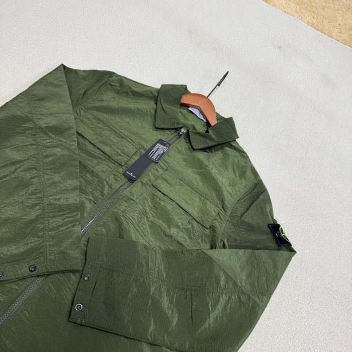 Men Women Nylon Zip Overshirt Lightweight Windproof Utility Jacket Casual Techwear Coats Tops Unisex