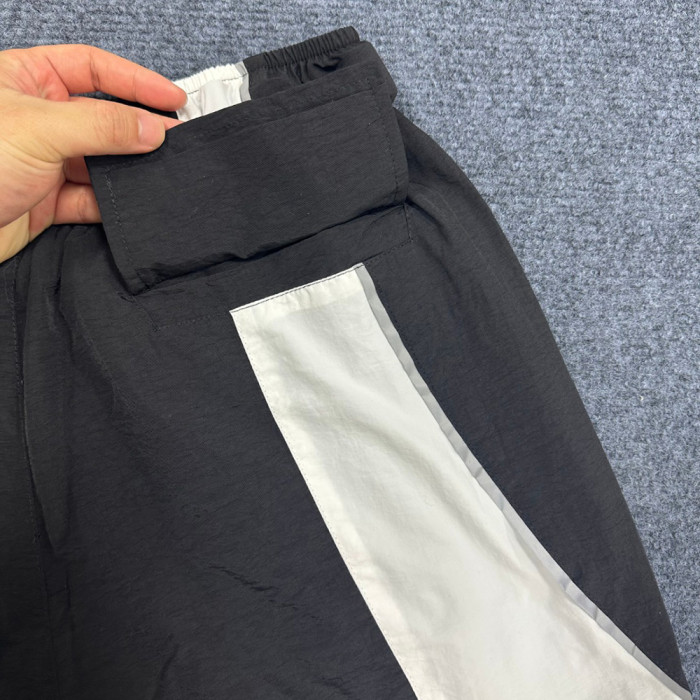 Men Metal Nylon Shorts Lightweight Techwear Cargo Bottoms Quick Dry Beach Shorts Pants Unisex