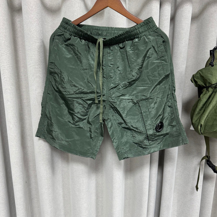 Men Metal Nylon Shorts Lightweight Techwear Cargo Bottoms Quick Dry Beach Shorts Pants Unisex